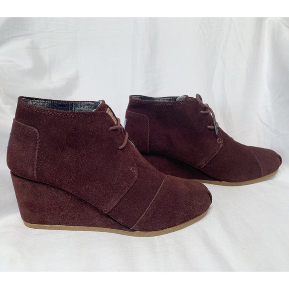 Toms Desert Wedge Suede Bootie - Brown - Picture 2 of 8